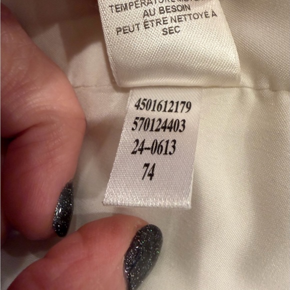 White House Black Market Ivory Military Jacket Silver Buttons Size 10 - Picture 7 of 7